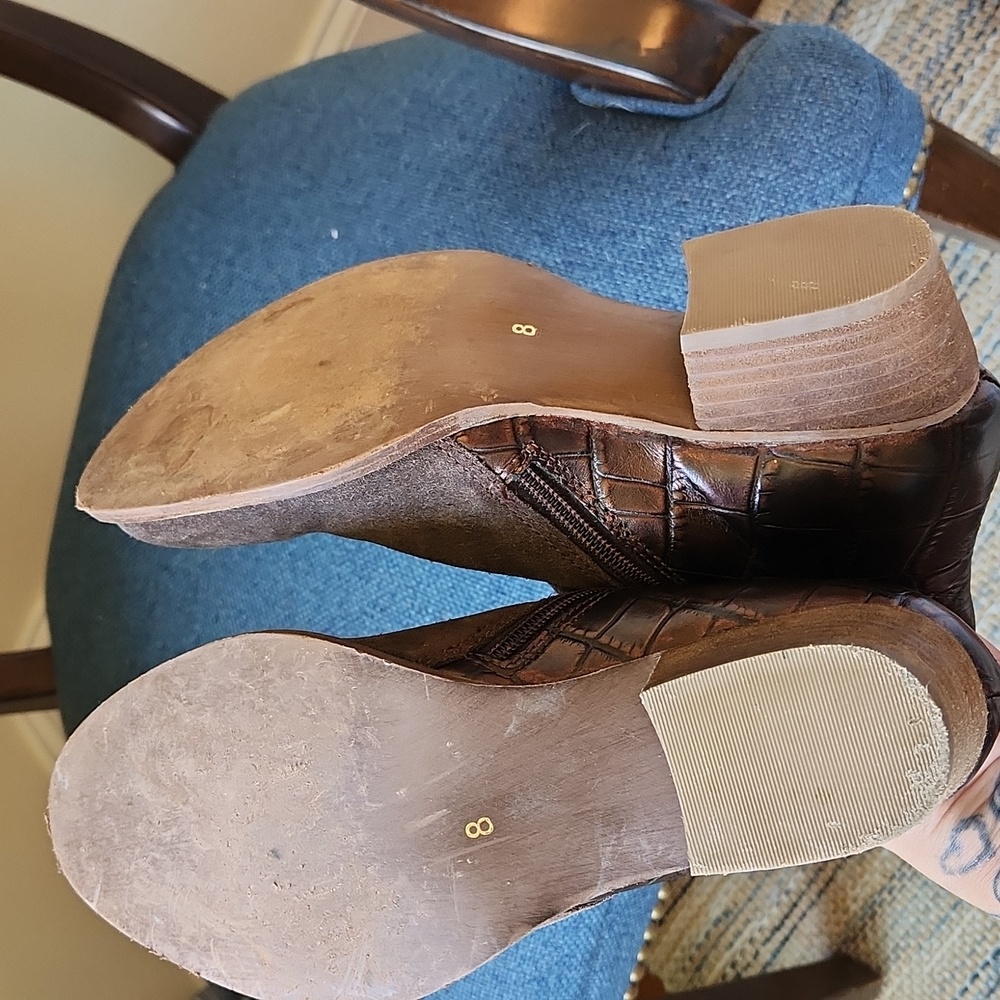 Brown Suede Ankle Boots - Picture 6 of 6